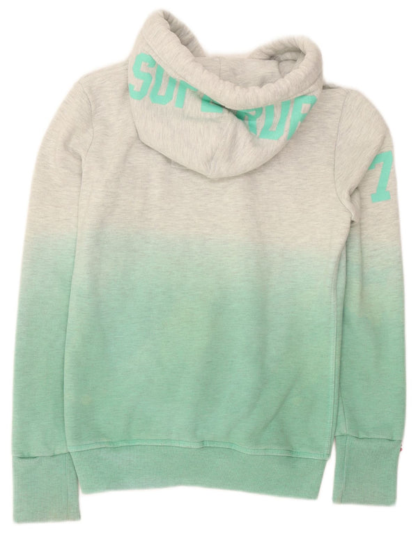 Superdry Pull à capuche graphique pour femme UK 10 Small Vert Colourblock