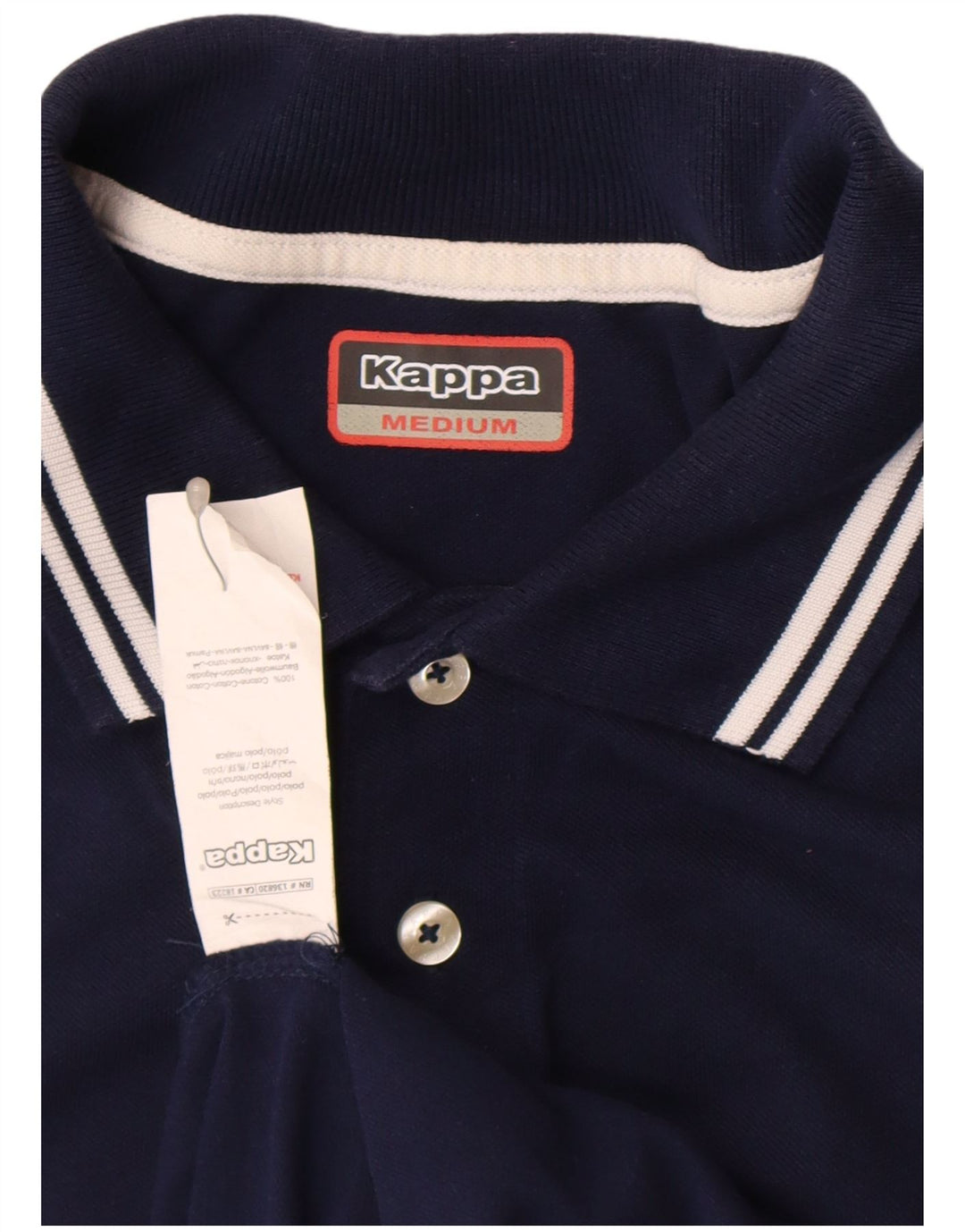 Kappa Polo Homme Bleu Marine Moyen Rayé Coton