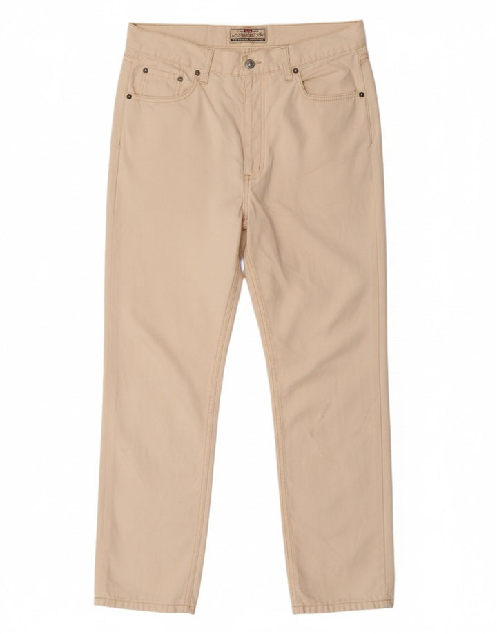 LEVI'S Womens Straight Jeans W34 L30 Off White Cotton