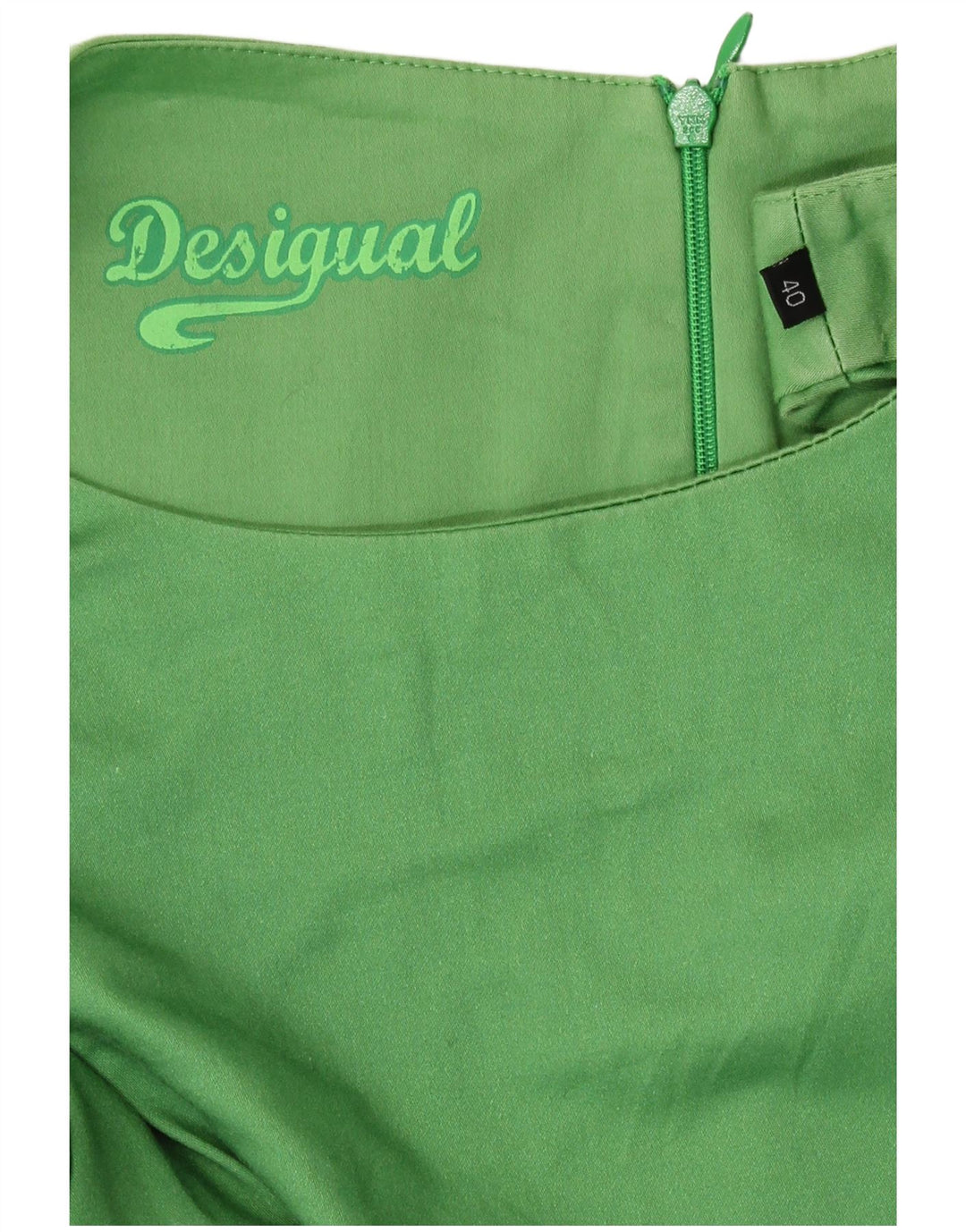 Desigual Robe basique sans manches graphique pour femme EU 40 Vert moyen géométrique