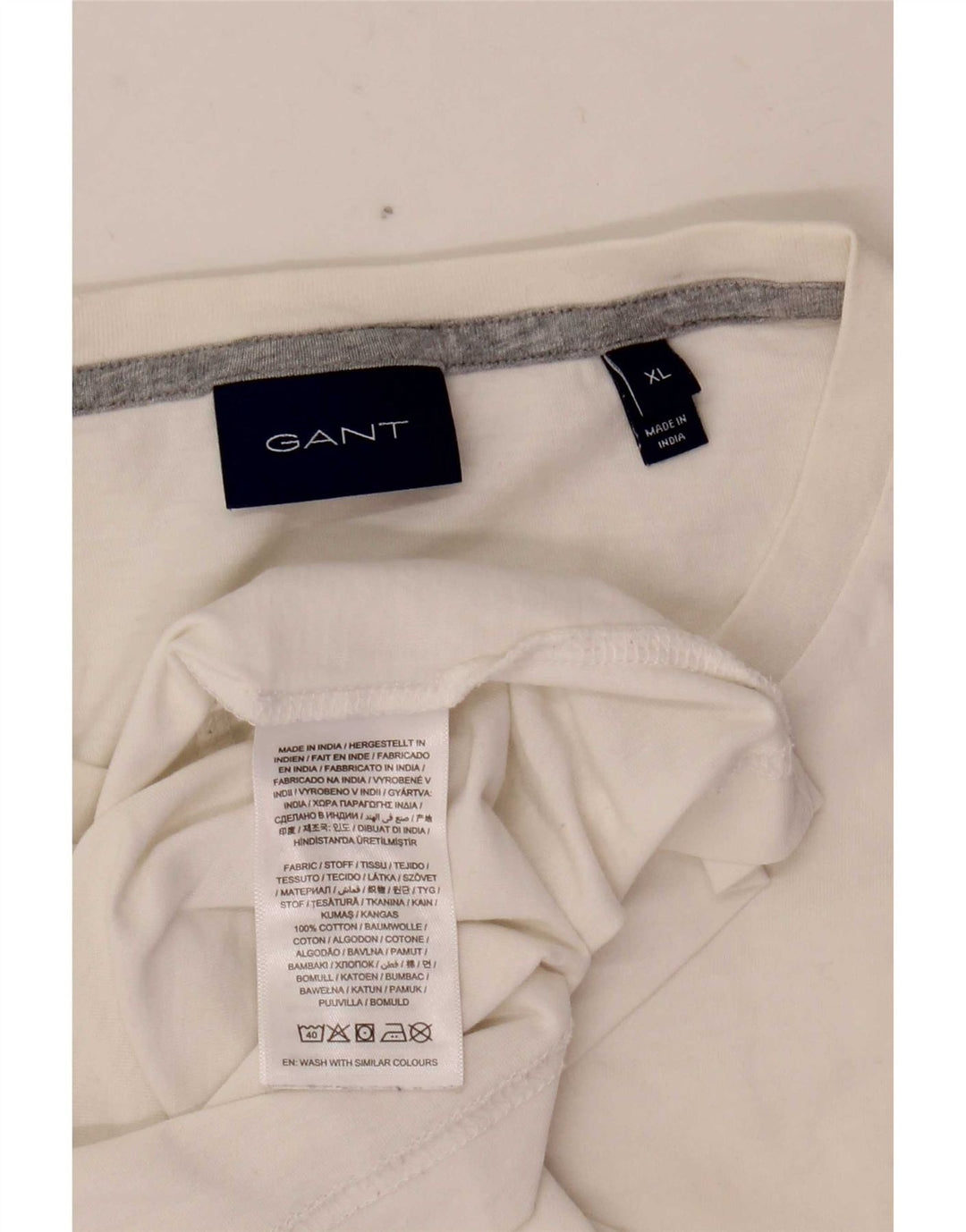 Gant T-Shirt Graphique Top XL Blanc Coton Homme