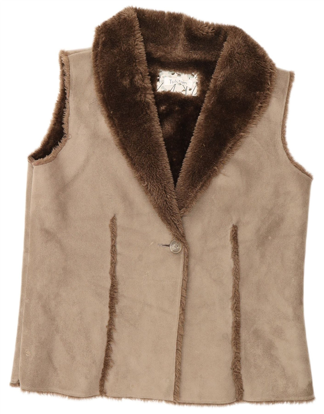 Tulchan Gilet Sherpa Femme UK 14 Large Gris Polyester