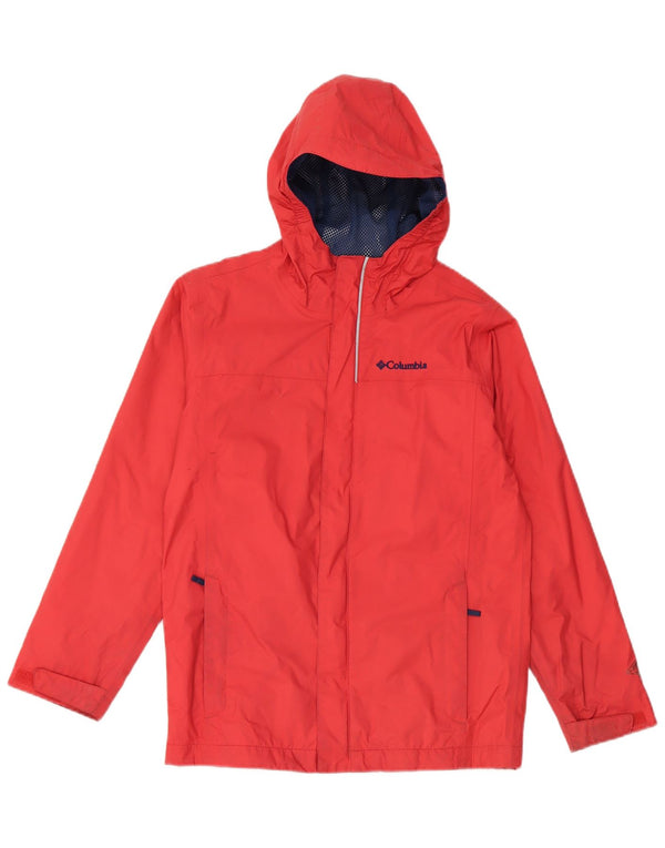 COLUMBIA Veste de pluie à capuche pour femme UK 12 Medium Rouge Nylon