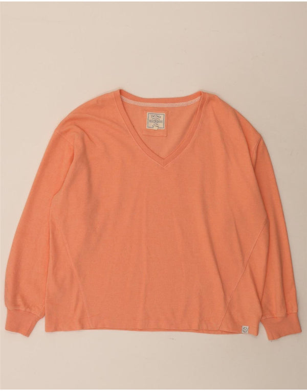 Fat Face Haut surdimensionné à manches longues pour femme UK 16 Large Orange Coton