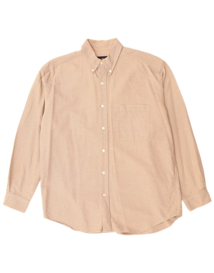 EDDIE BAUER Chemise Homme Grand Carreau Beige Coton