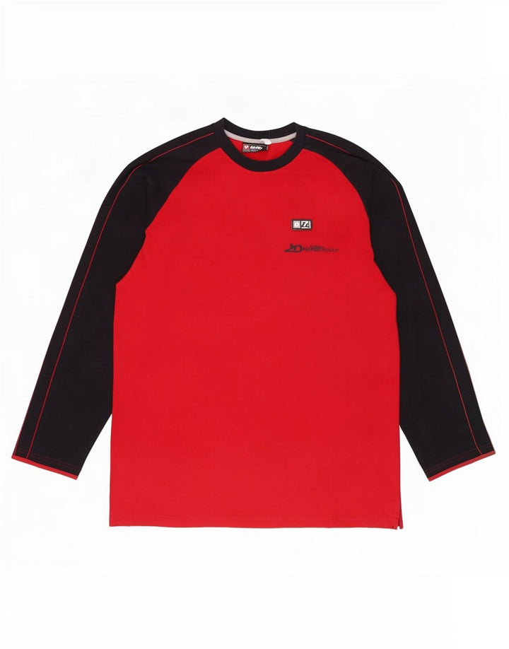 Lotto Haut Homme Manches Longues XL Rouge Colourblock Coton