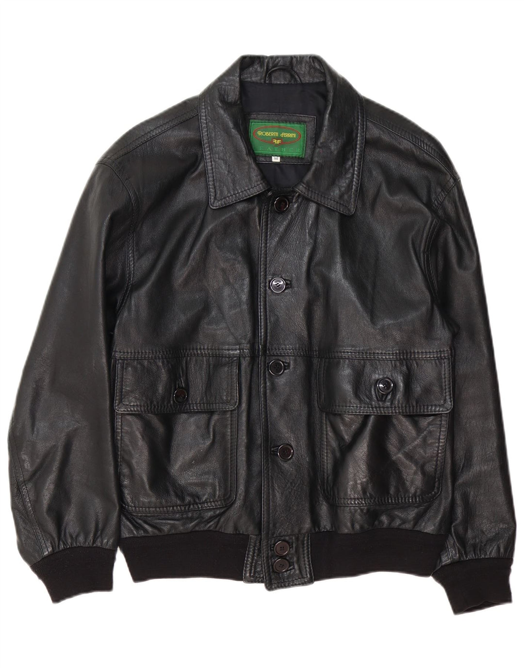 Roberta Ferrini Veste en cuir pour homme IT 50 Large Noir