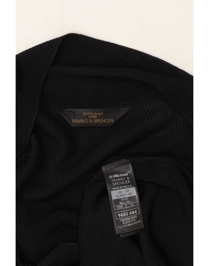 Marks & Spencer Pull cardigan transparent pour femme UK 12 Noir moyen