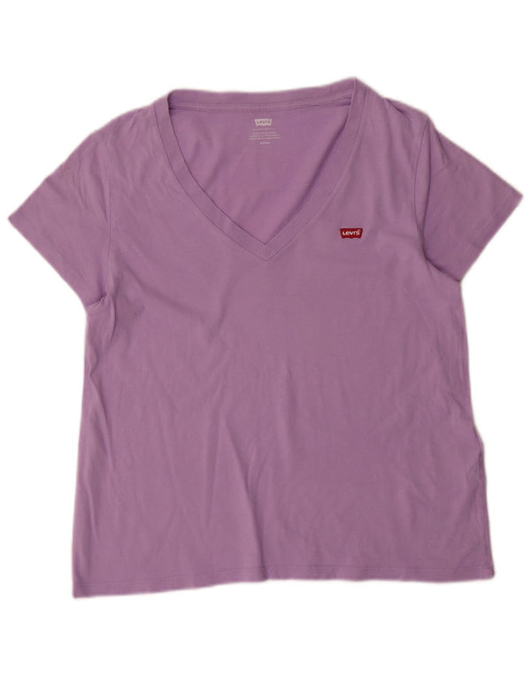 Levi's T-Shirt Femme UK 10 Small Violet Coton