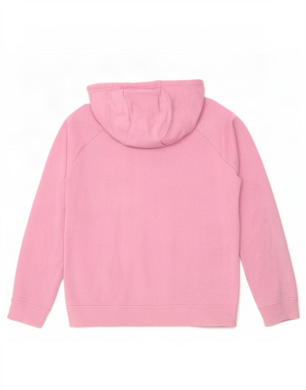 Nike Pull à capuche zippé coupe décontractée pour femme UK 14 Coton rose moyen