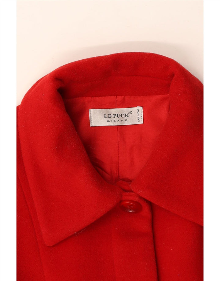 LE PUCK Manteau Femme UK 10 Petit Rouge