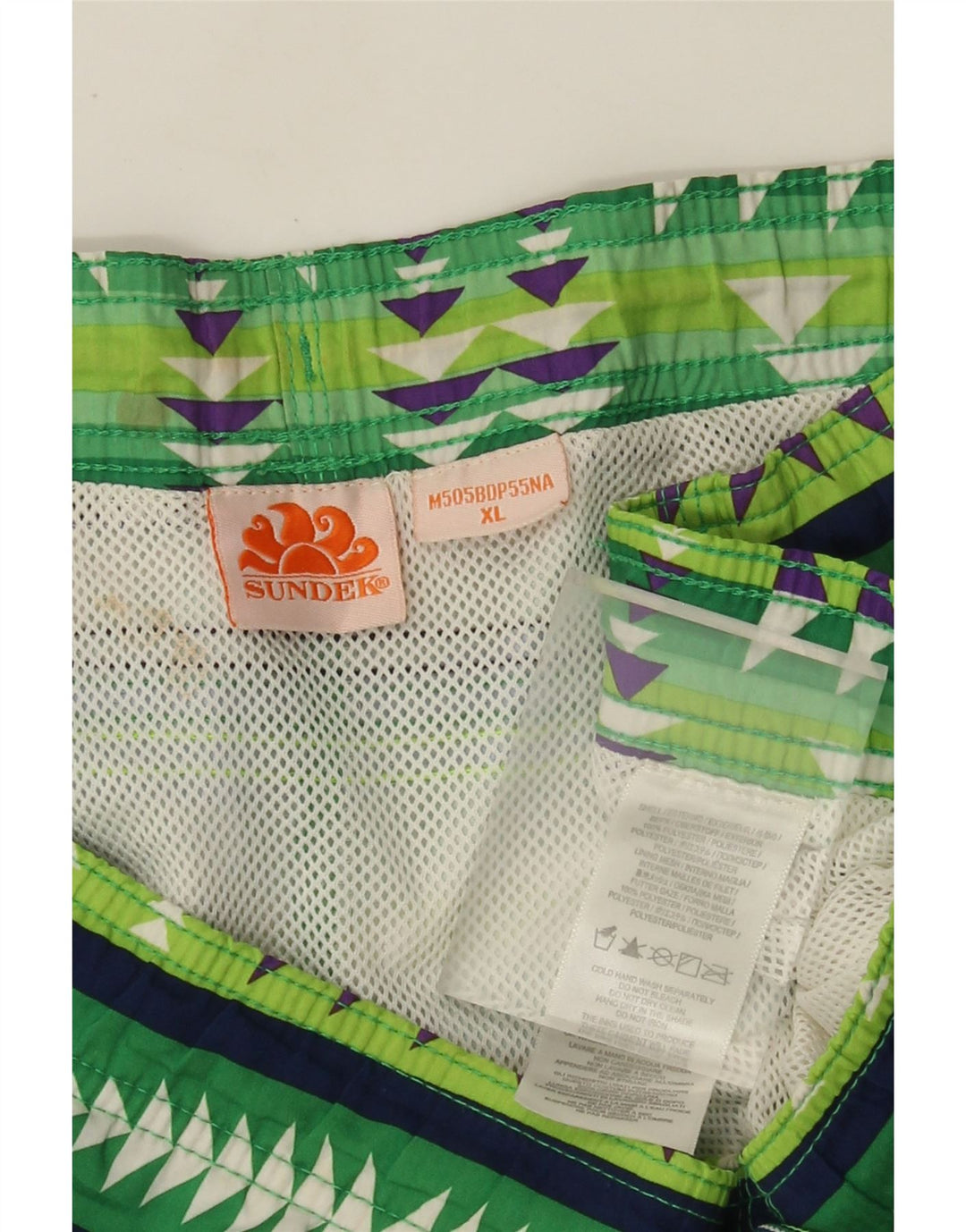 Sundek Short de Bain Homme XL Vert Géométrique Polyester