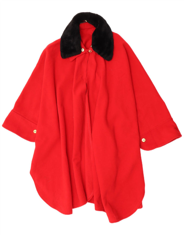 Manteau Poncho Femme Vintage Taille Unique Rouge