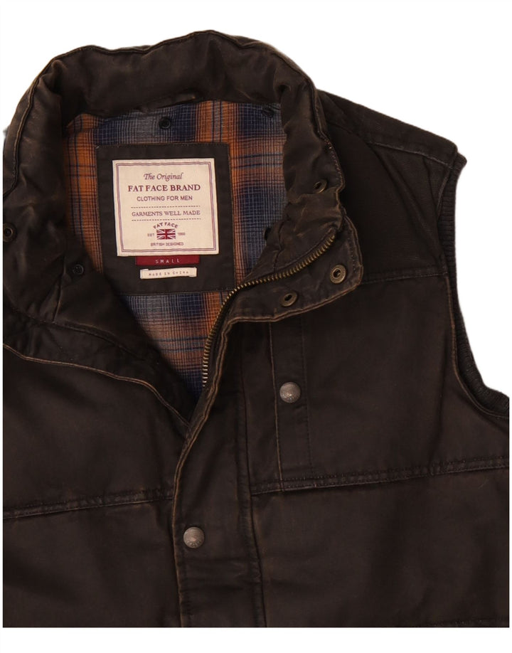 FAT FACE Gilet rembourré pour homme UK 36 Small Marron Coton