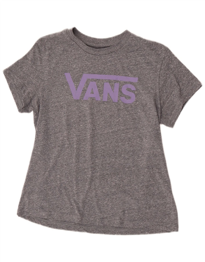Vans T-shirt graphique pour femme UK 14 Large Gris Moucheté