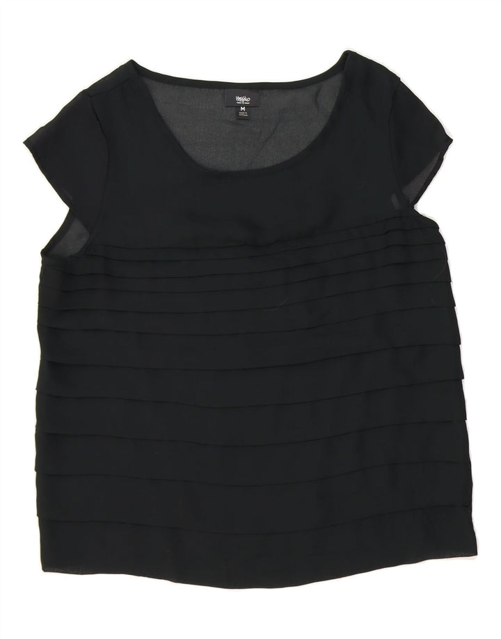 MOSSIMO Womens Blouse Top UK 14 Medium Black Polyester Vintage Mossimo and Second-Hand Mossimo from Messina Hembry 