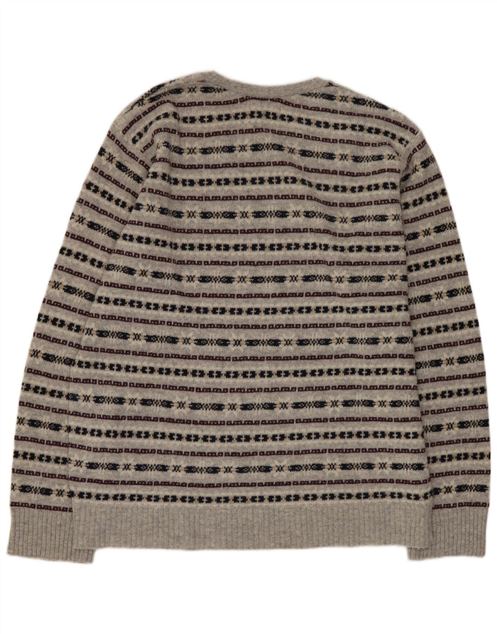 Steve & Baryy's Pull col rond pour homme XL Gris rayé