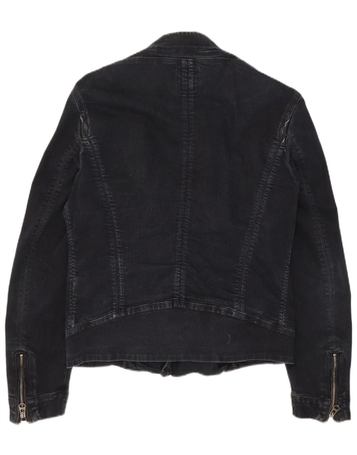 Guess Veste de motard en jean pour homme UK 36 Petit coton noir