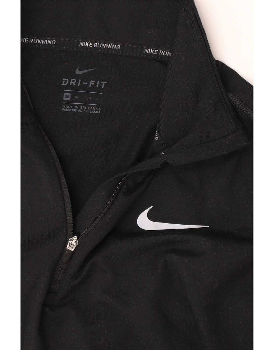 Nike Dri Fit Haut à manches longues avec col zippé pour homme Noir XS
