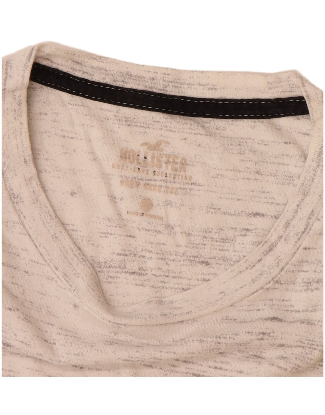HOLLISTER T-Shirt Top Small Off White Moucheté Coton Homme