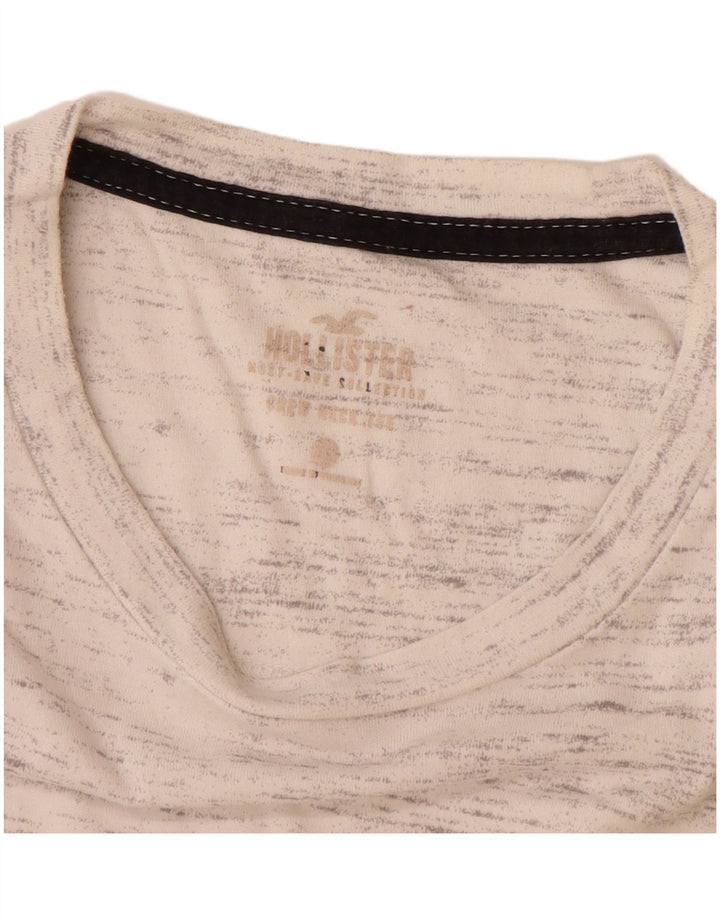 HOLLISTER T-Shirt Top Small Off White Moucheté Coton Homme
