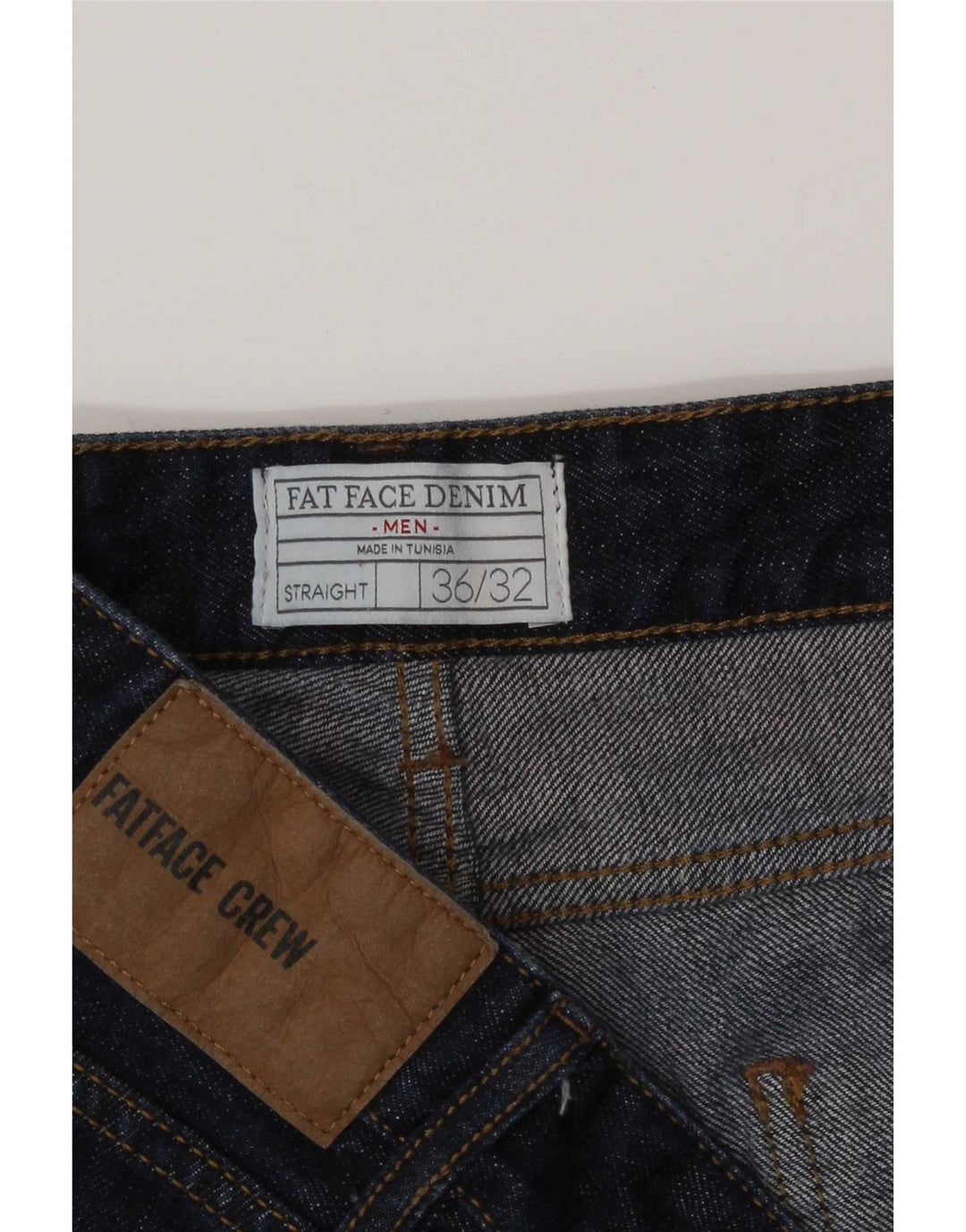 Fat Face Jean droit homme W36 L32 bleu marine coton