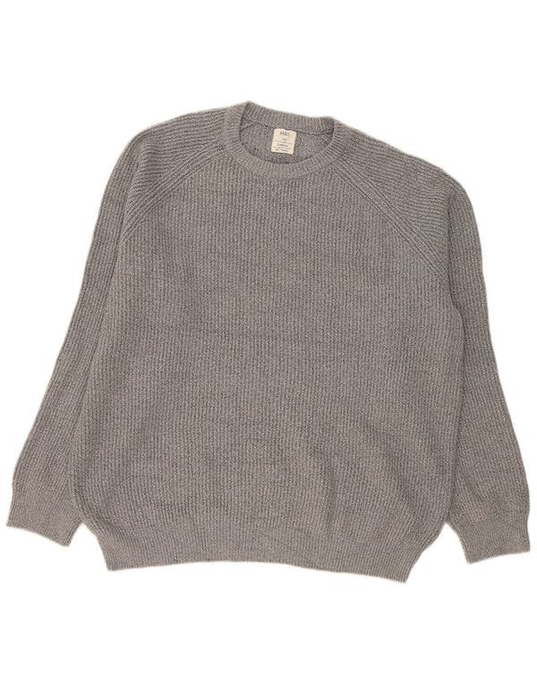 Marks & Spencer Pull ras du cou pour homme 2XL Gris Polyamide