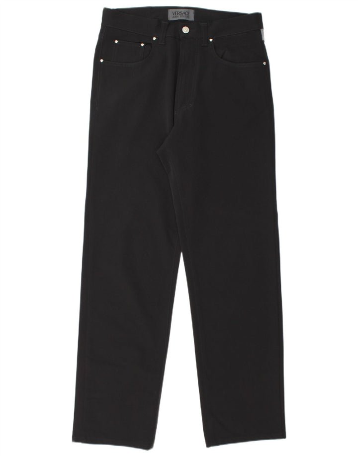 Versace Pantalon décontracté droit W33 L31 Noir Polyamide