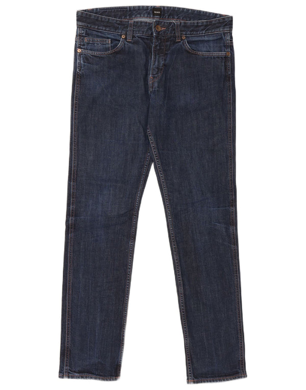 Hugo Boss Femme Jean Slim W33 L32 Bleu Coton