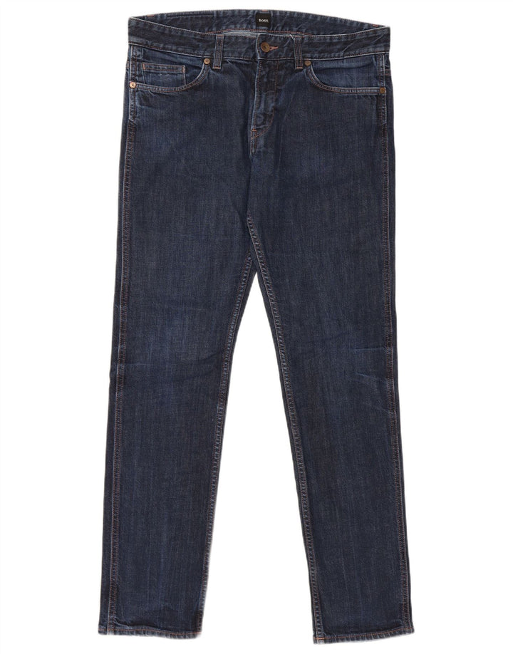 Hugo Boss Femme Jean Slim W33 L32 Bleu Coton