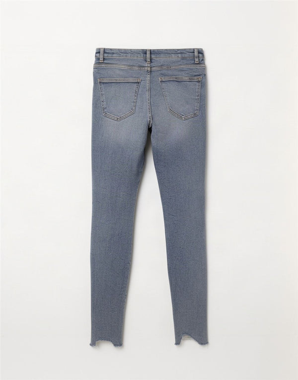 Zara Jean skinny vieilli pour femme EU 38 Small W28 L30 Bleu Coton