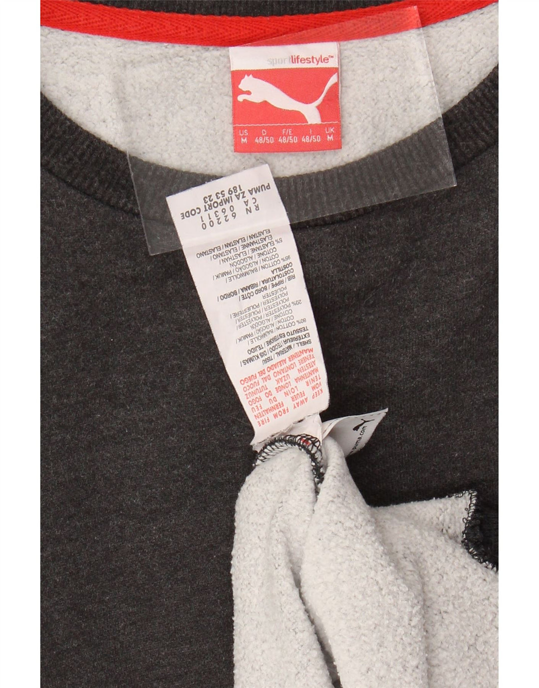 PUMA Sweat-Shirt Homme Gris Moyen Coton