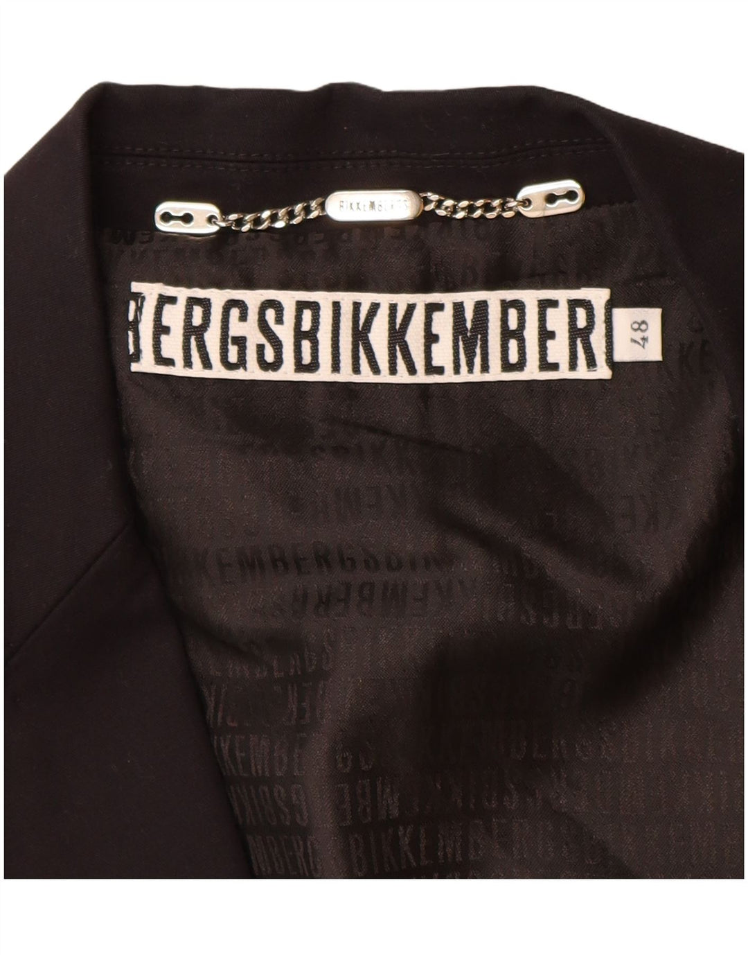 BIKKEMBERGS Veste Blazer 2 Boutons Homme IT 48 Coton Noir Moyen