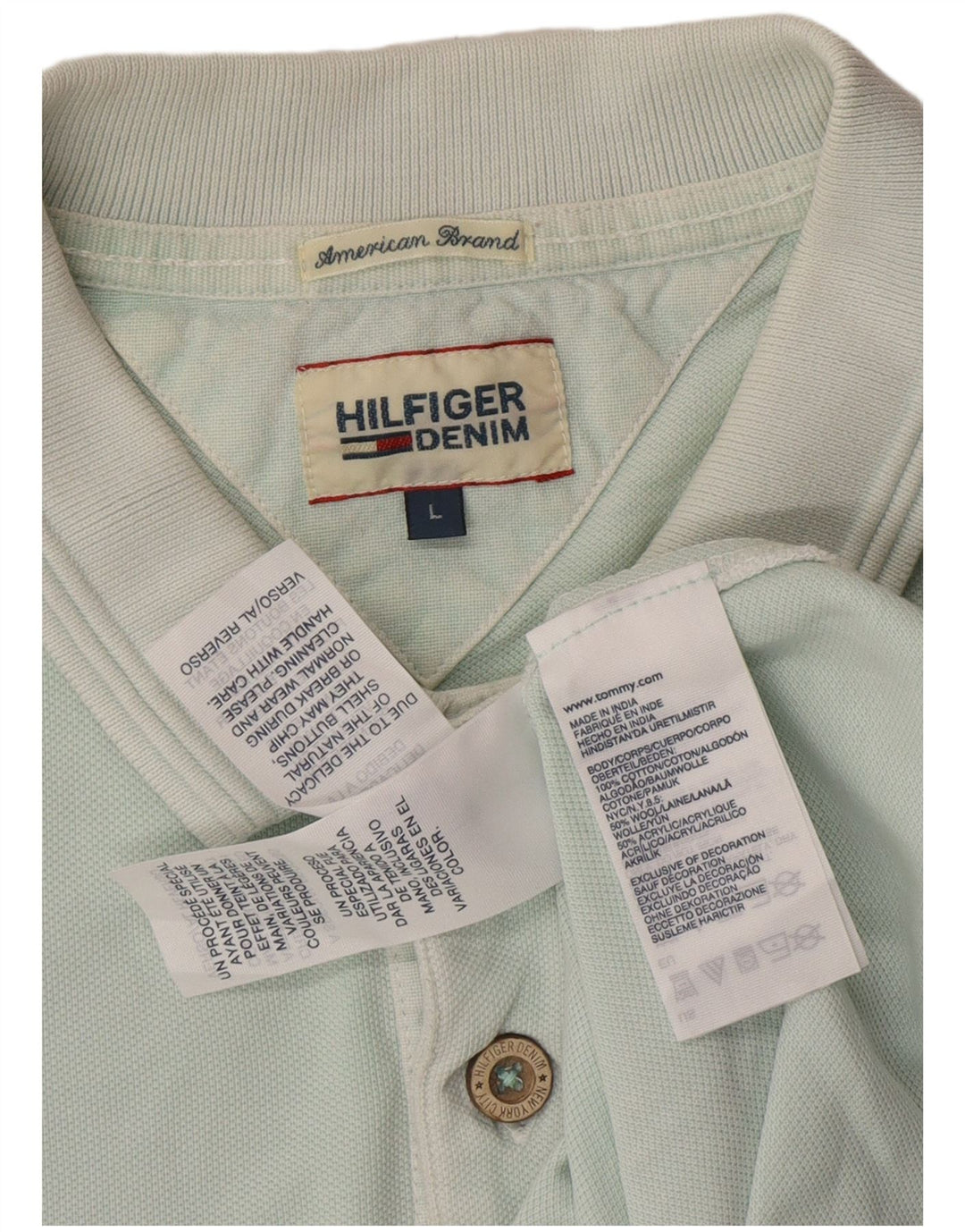 TOMMY HILFIGER Polo Graphique Homme Large Bleu Coton