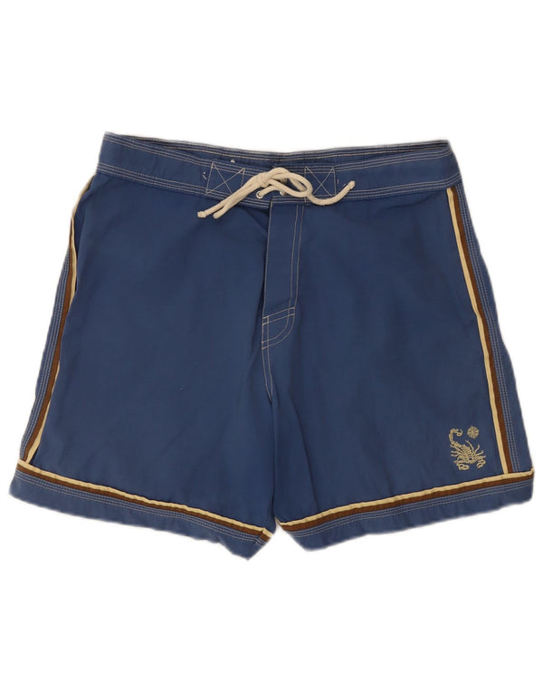 Scorpion Bay Mens Swimming Shorts Medium Blue Cotton