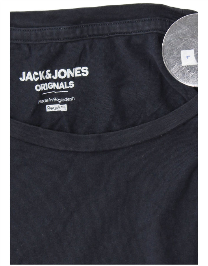 JACK & JONES T-shirt coupe classique pour homme, grand, bleu marine, en coton