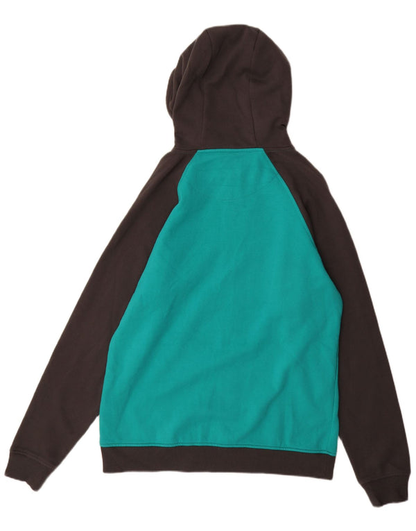 ANIMAL Pull à capuche zippé pour homme en coton color block turquoise