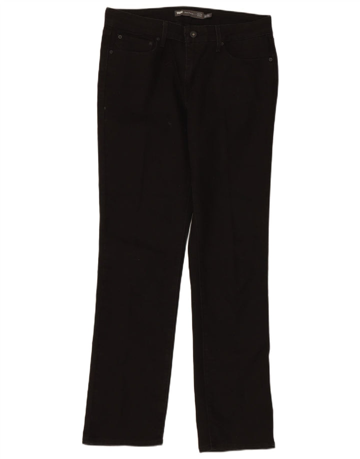 LEVI'S Demi Curve Jean droit taille moyenne pour femme US 12 Large W32 L31 Noir