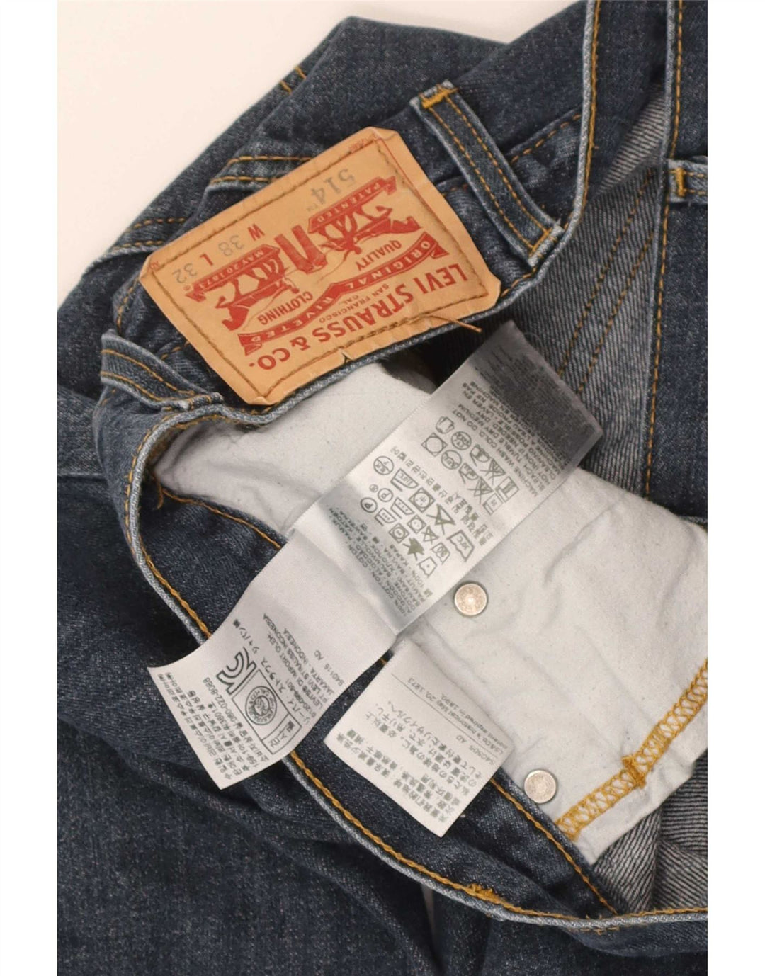 Levi's Jean Droit 514 Homme Bleu W38 L32 Coton