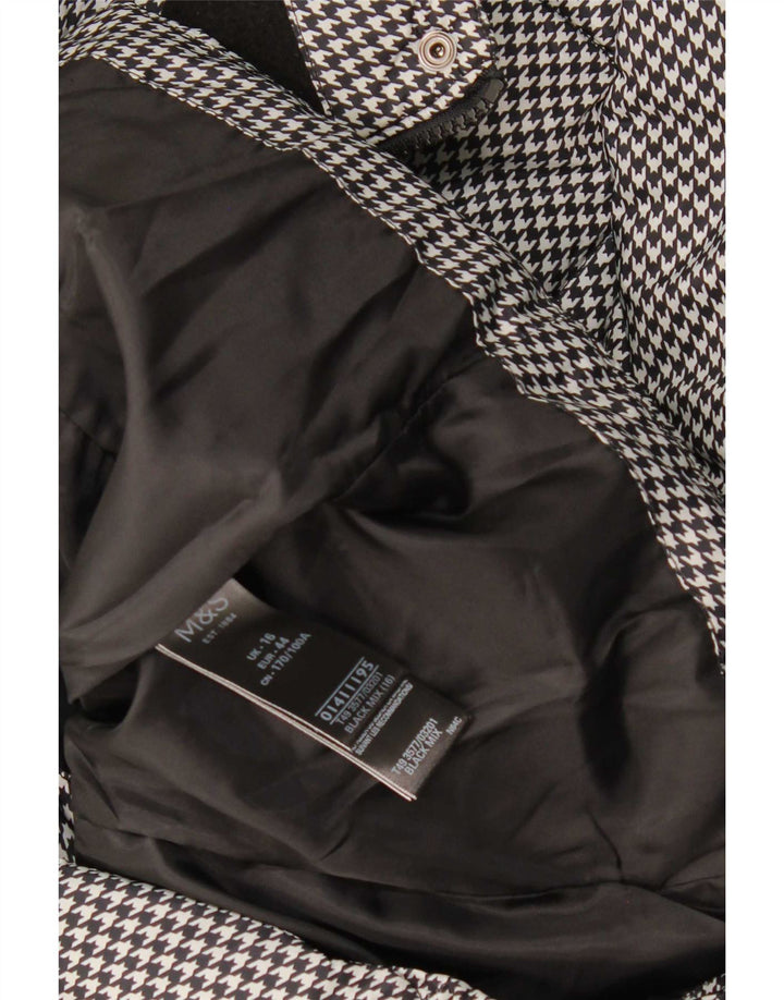 Marks & Spencer Veste matelassée pour femme UK 16 Large pied-de-poule noir