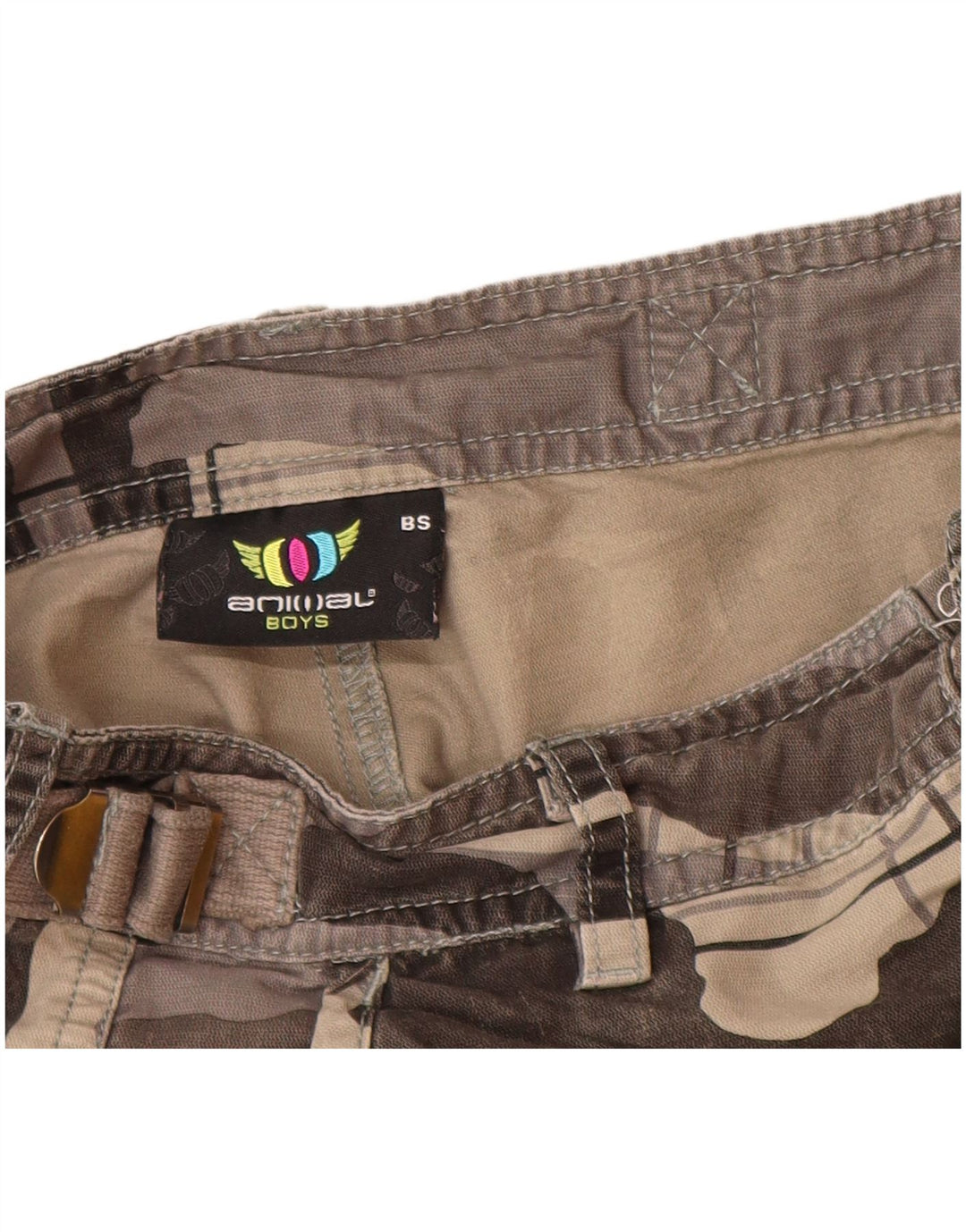 ANIMAL Short Cargo Garçon 7-8 ans W24 Gris Camouflage Coton