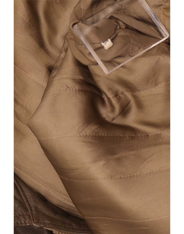 veste en cuir homme vintage IT 54 2XL Marron