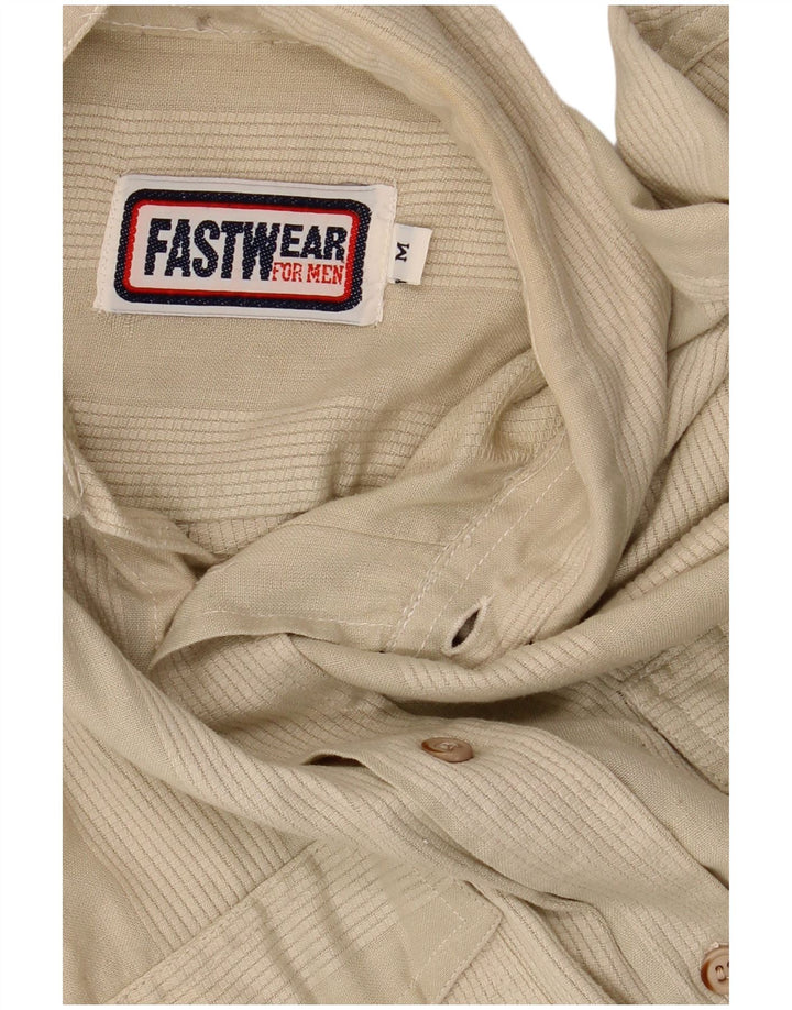 Chemise à manches courtes vintage pour hommes Beige moyen