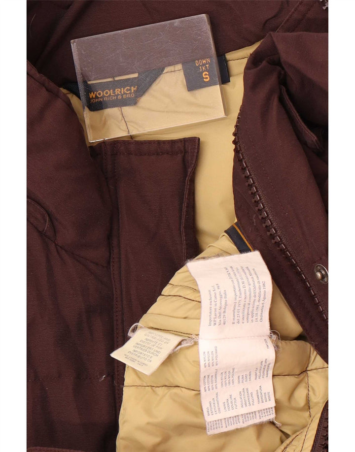 Woolrich Manteau rembourré pour femme UK 10 Small Marron Coton