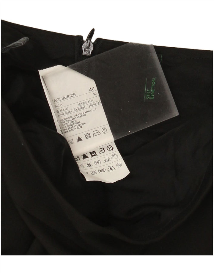 Benetton Jupe Droite Femme IT 40 Small W30 Noir Polyester