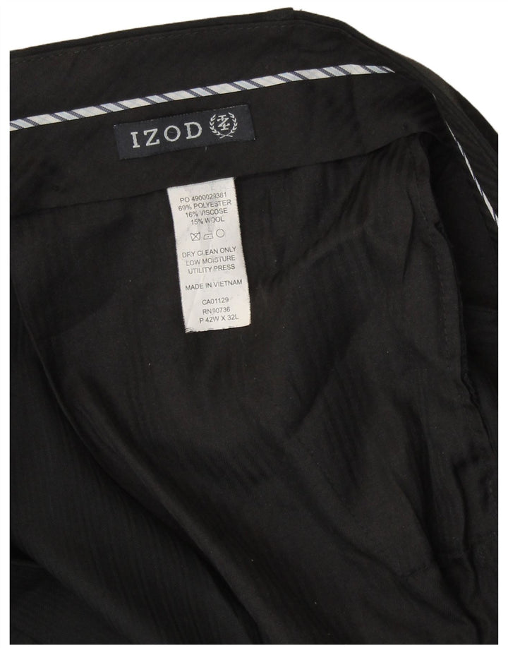 Izod Pantalon de costume pour homme W42 L32 Noir Polyester