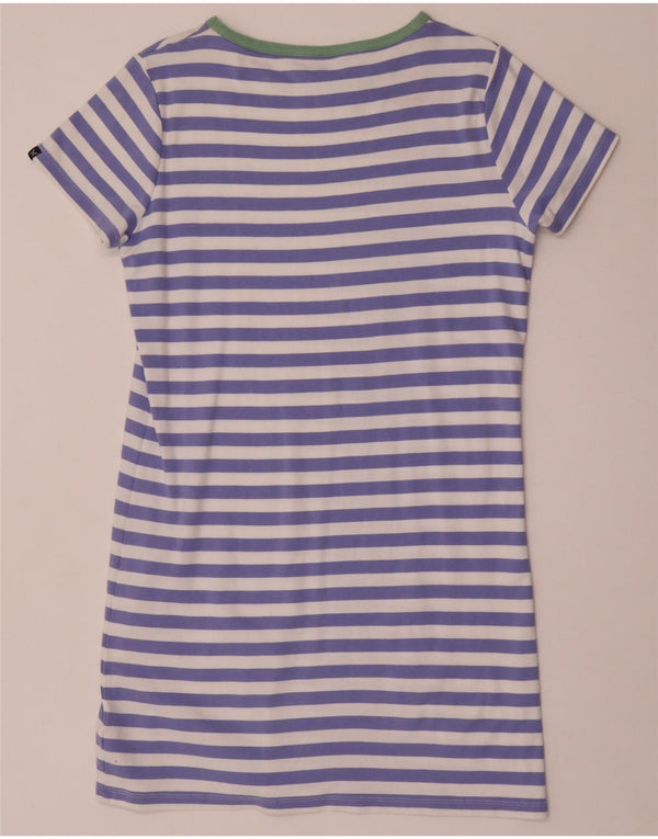 Crew Clothing Womens T-Shirt Dress UK 14 Medium Blue Striped Cotton