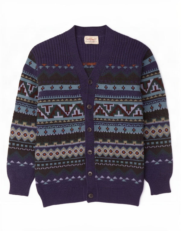 Setball Cardigan Homme Pull Bleu Marine Moyen Géométrique