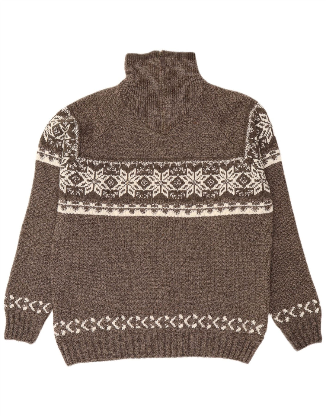 Canda Pull col zippé pour homme 2XL Gris Fair Isle Acrylique