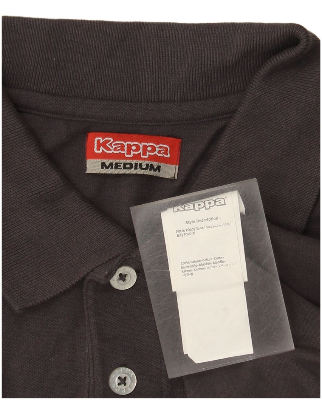Kappa Polo Homme Gris Moyen Coton